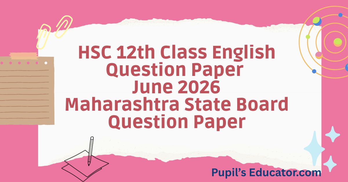 HSC Board 12th Class English Question Paper June 2026